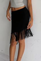 Elegant Asymmetric Tassel Midi Skirt image 3