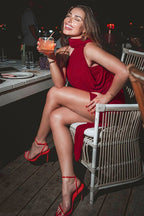 Sheer Tie Neck Bodycon Cocktail Dress image 9