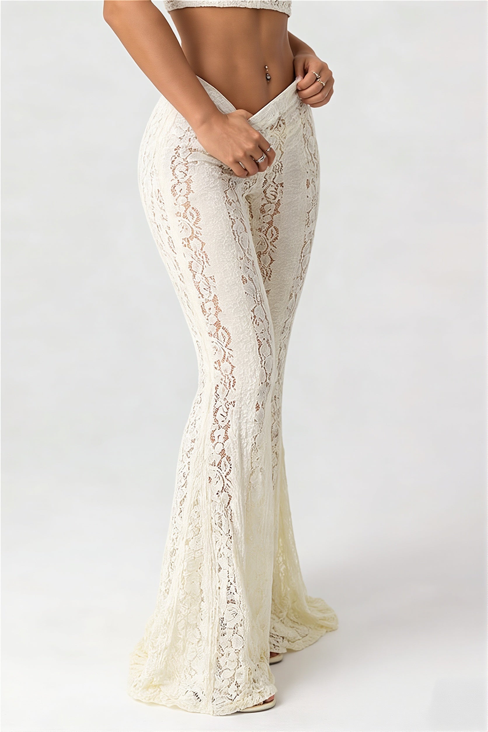 Elegant Lace Texture Long Pants image 1