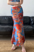 Holiday Floral Slim Low Waist Hip Skirt image 1