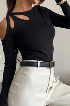 Off-Shoulder Bodycon Knit Top image 2