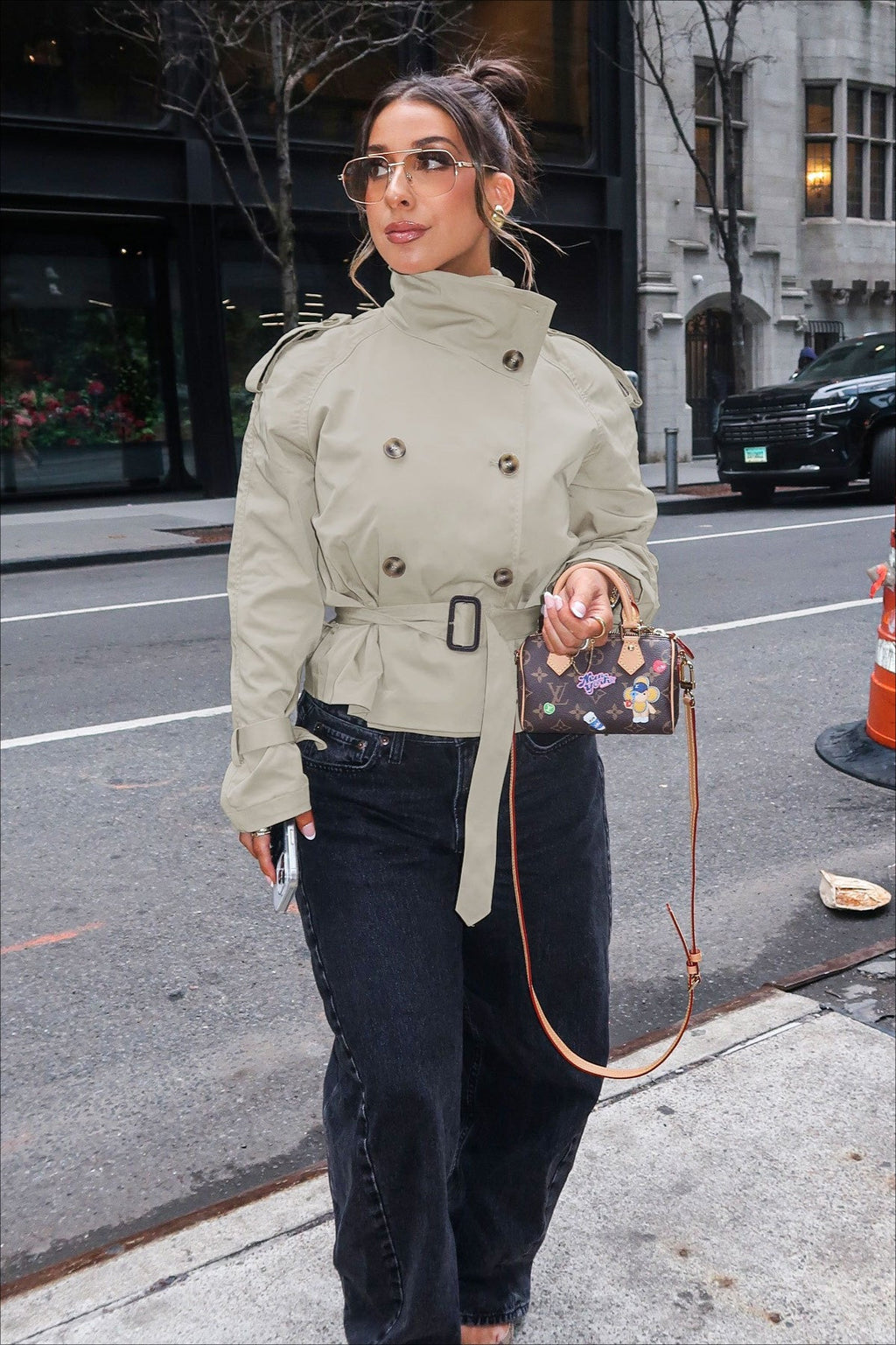 Stand Collar Belted Short Jacket image 3