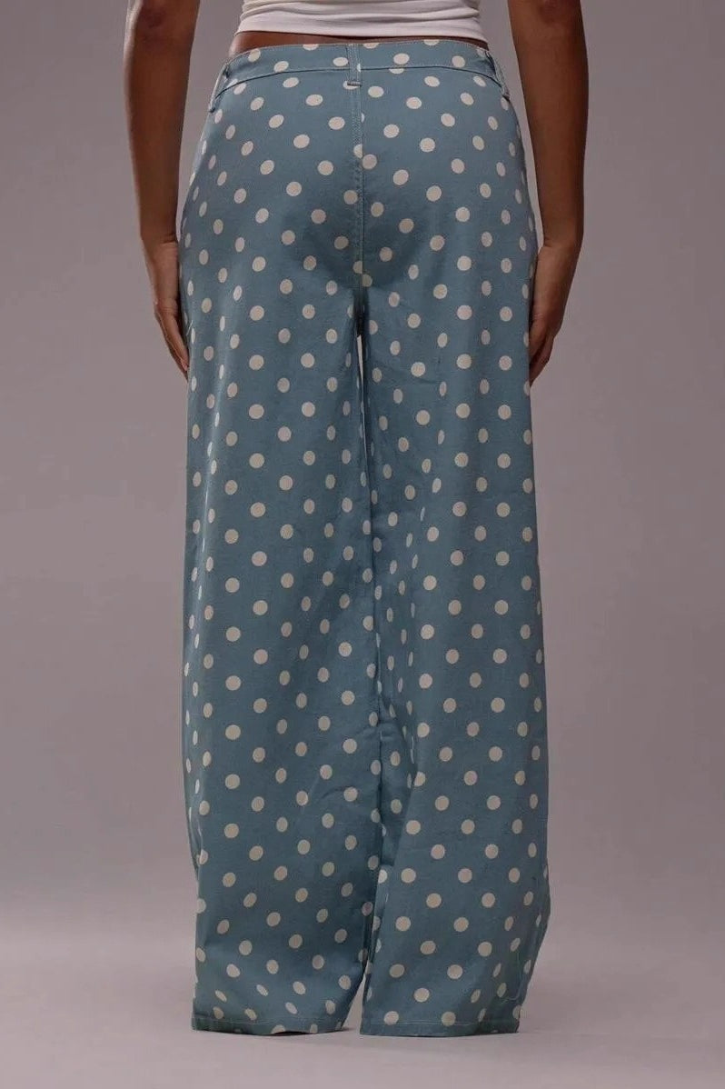 Polka Dot Loose Mid Rise Jeans image 6