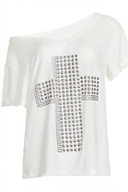 Y2K Copper Cross Print Loose T-Shirt image 8