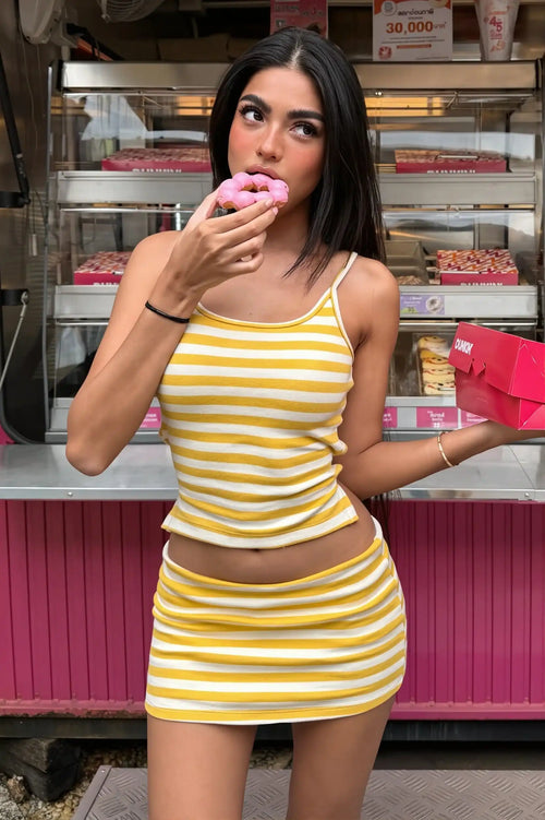 Casual Striped Cami Skirt Set image 1