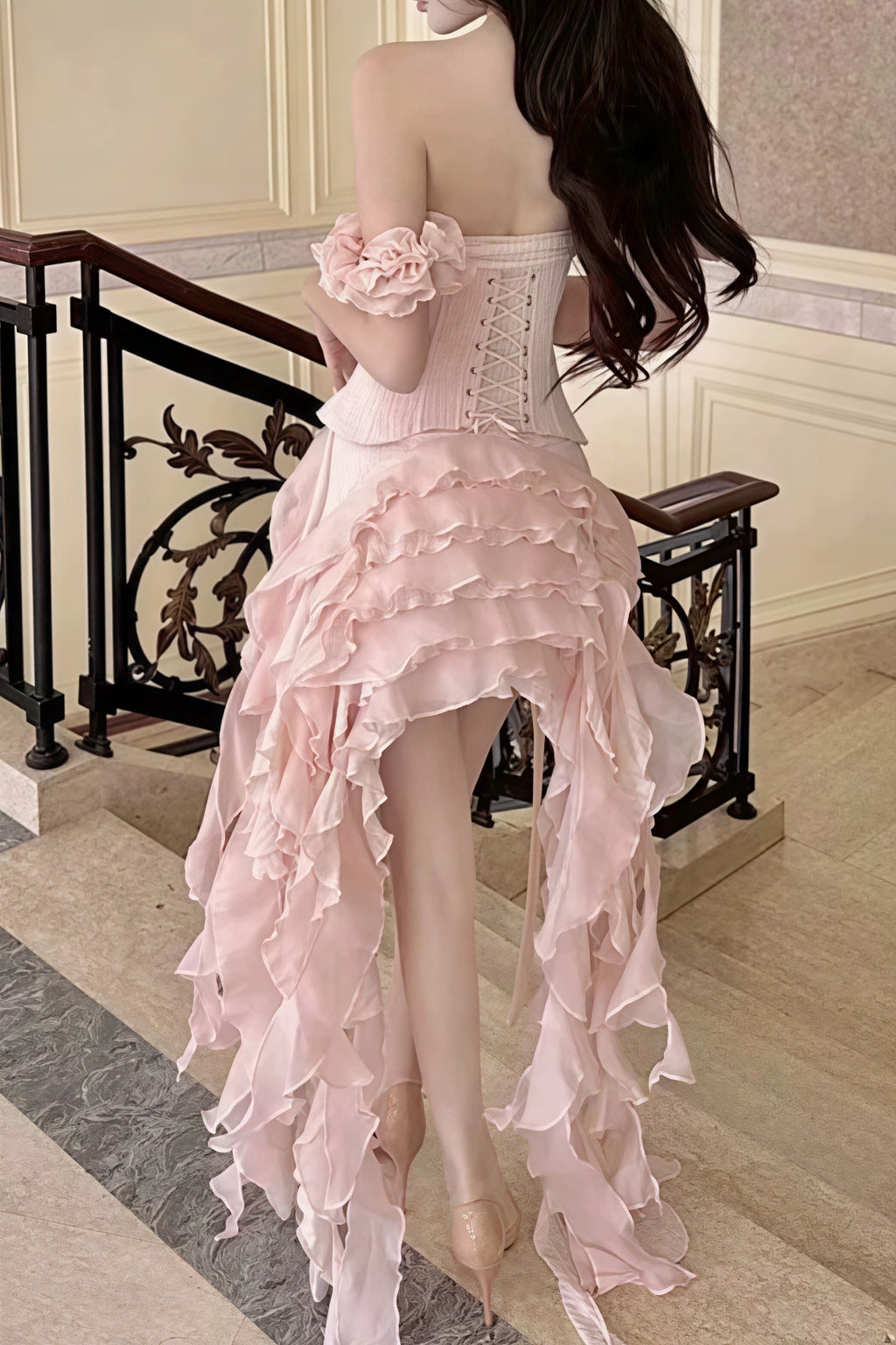 Flowy Halter Tassel Irregular Hem Mini Dress image 12