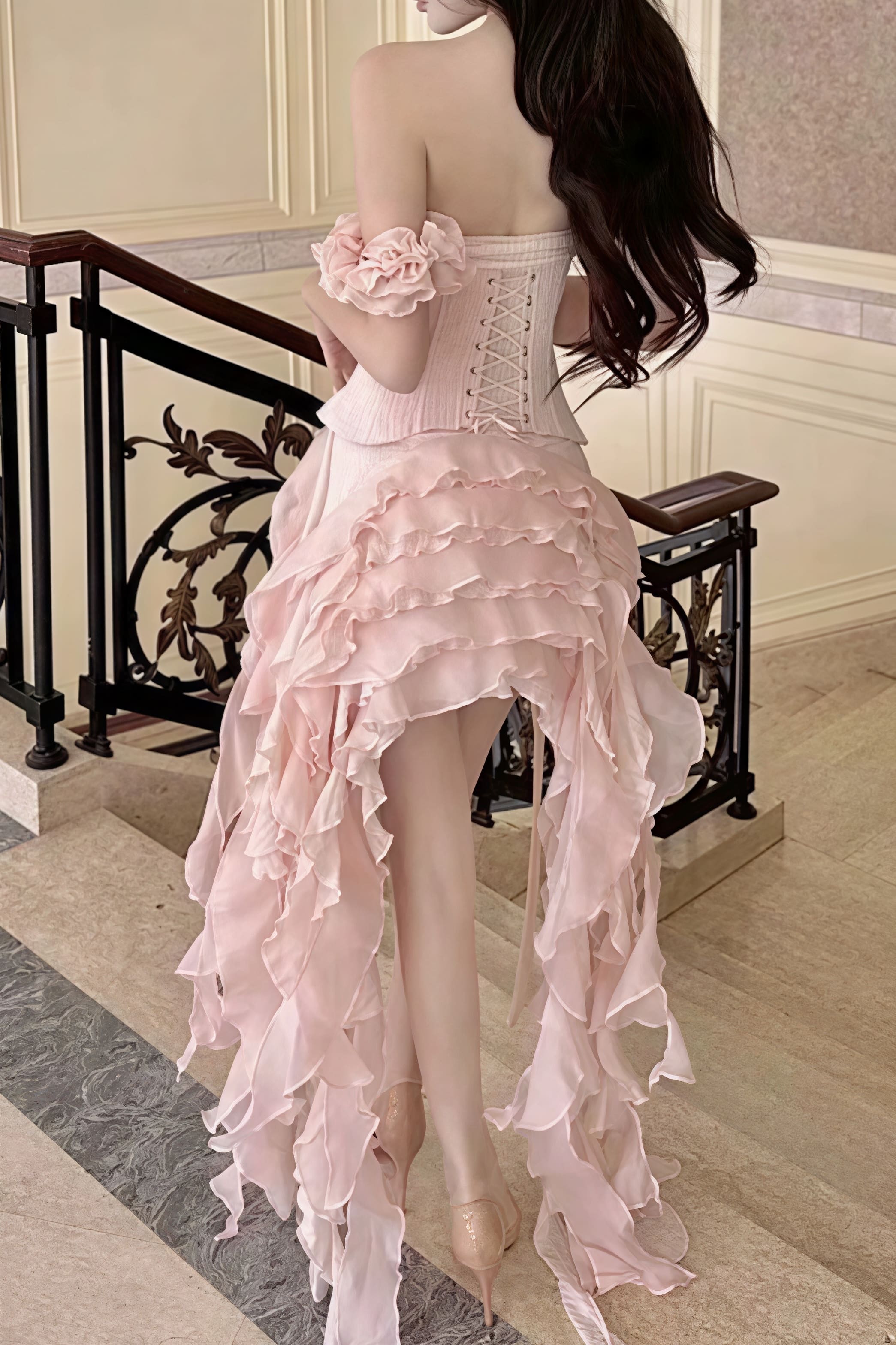 Flowy Halter Tassel Irregular Hem Mini Dress image 12