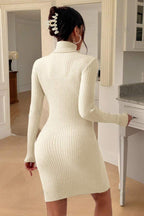 Slim Fit Turtleneck Sweater Dress image 4