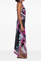 Satin Printed Halter Backless Skirt Set image 5