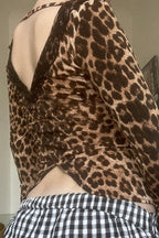 Cutout Backless V Neck Blouse image 3