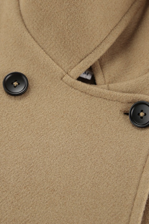 Batwing Sleeve Wool Blend Coat image 15