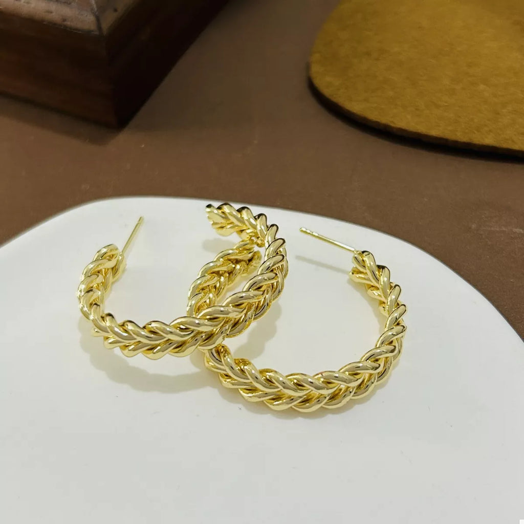 Delphine Hoop Earrings styled for Avrienne