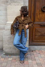 Belted Brown Suede Jacket image 5