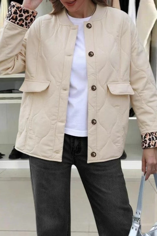 Patchwork Leopard Print Relaxed Jacket image 2