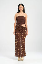 Polka Dot Strapless Bodycon Maxi Dress image 3