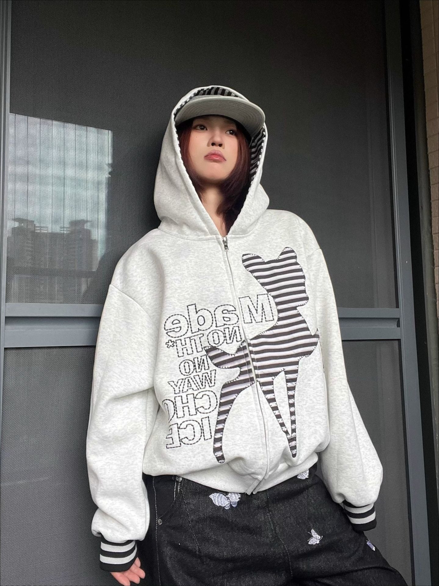 Vintage Deer Patchwork Hoodie image 2