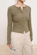Lightweight Long-Sleeve Ribbed Slim-Fit Single-Row Button Knit Cardigan image 8