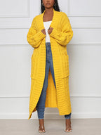 Knitted Solid Graceful Open Front Cardigan image 8