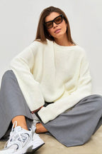 Solid Knit Crewneck Pullover Sweater image 35