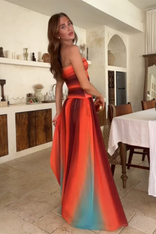 Twist Knit Hollow Shoulder Strapless Bodycon Maxi Dress image 3