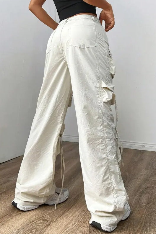 Y2K Black Wide Leg Cargo Pant image 3
