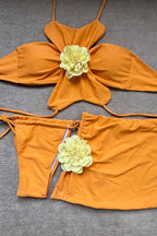 Sexy Floral Design Three Piece Swim Set image 8