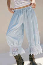 Hollow Out Lace Tie Casual Pants image 3