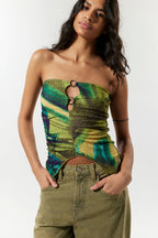 Vacation Hollow Strapless Cropped Blouse image 6