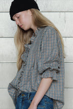 Casual Plaid Ruffle Long Sleeve Blouse image 4