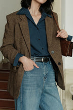 Herringbone Wool Blend Blazer image 3