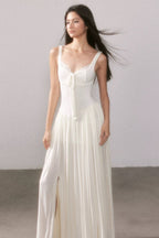 Lace Knit Cami Slit Flowy Maxi Dress image 4
