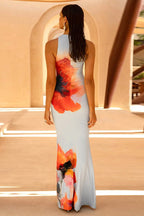 Floral Print Sleeveless Bodycon Mermaid Maxi Dress image 2