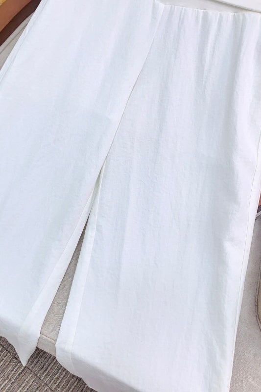 Solid Simple Fold Waist Casual Pants image 5