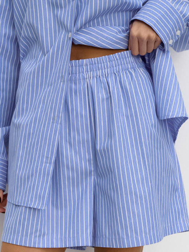 Chic Striped Cotton Casual Set  Blouse image 2
