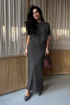Minimalist Knit Short Sleeve Skirt Set image 7