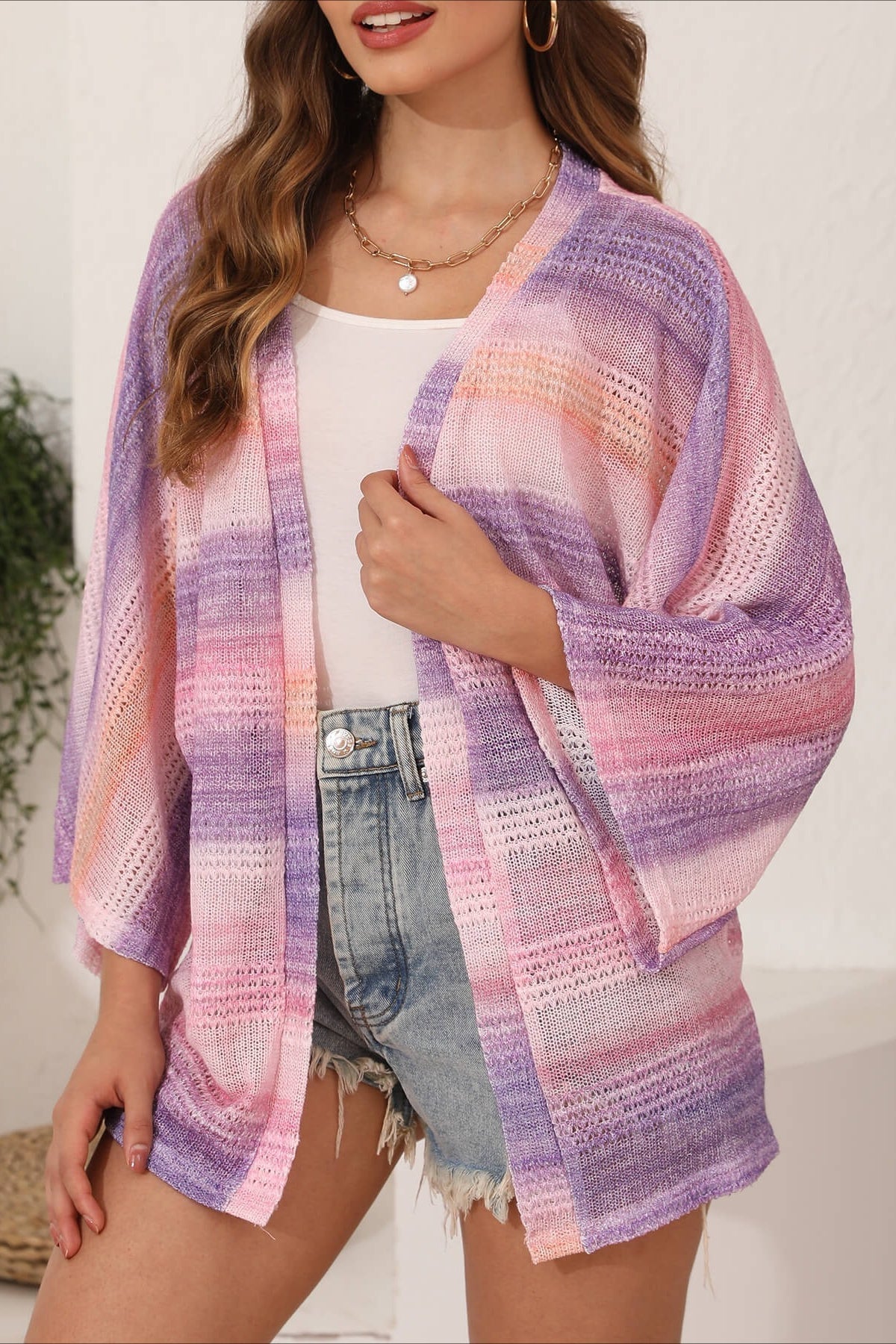 Crochet Tie Dye Relaxed Cardigan image 9