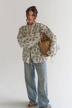 Vintage Floral Print Quilted Coat image 4