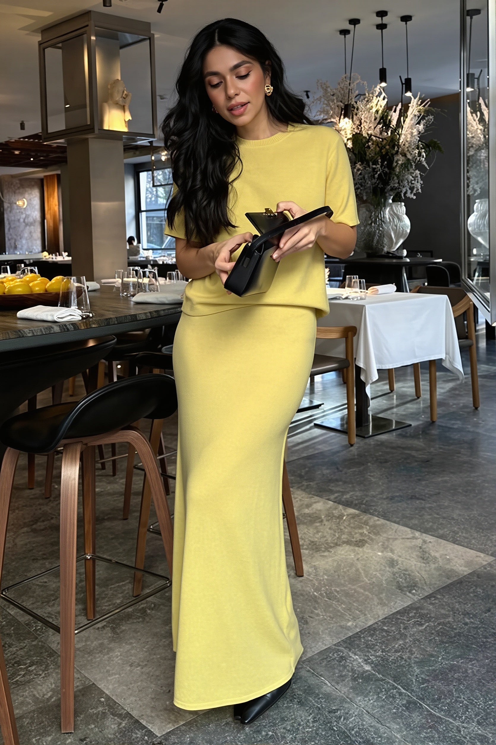 Sexy Knit Short Sleeve Pencil Skirt Sets image 3