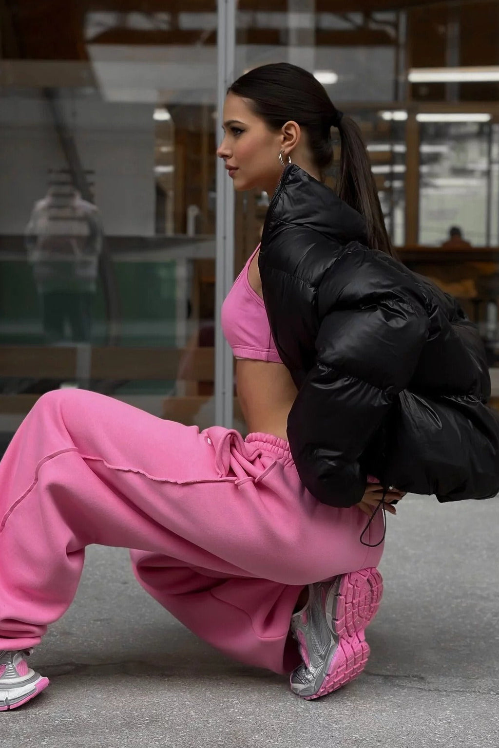Essential Cropped Puffy Puffer Jacket image 13