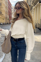 Off Shoulder Fitted Knit Sweater image 4