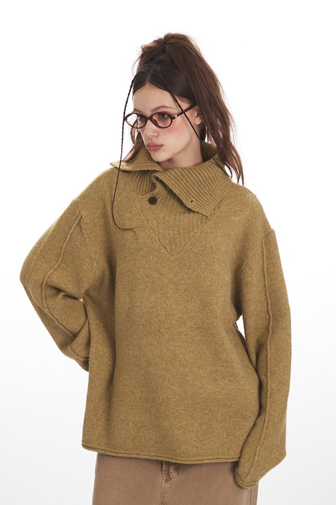 Vintage Cozy High Neck Loose Fit Sweater image 2
