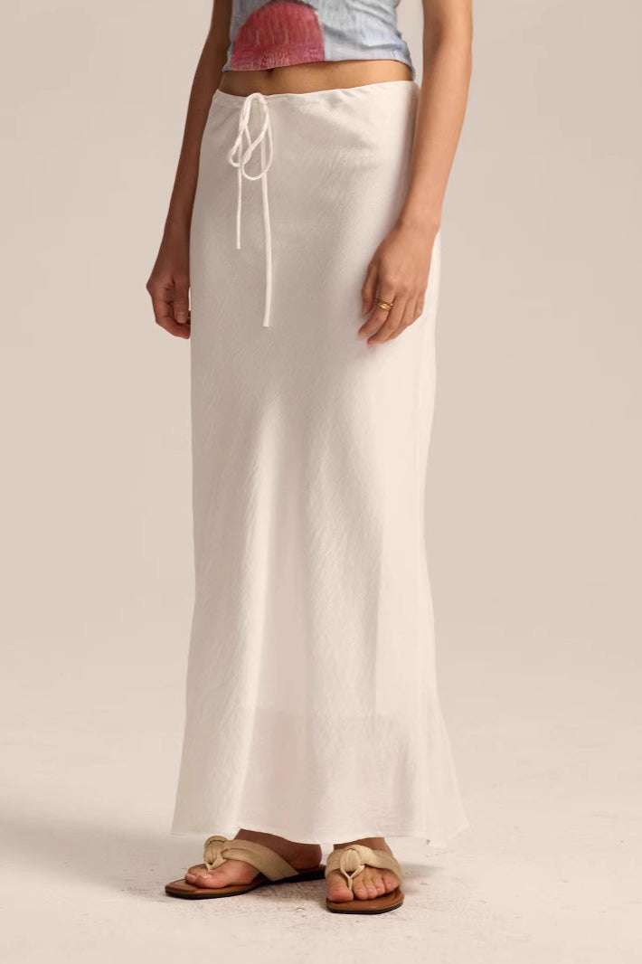 Drawstring High Waist Bodycon Midi Skirt image 3