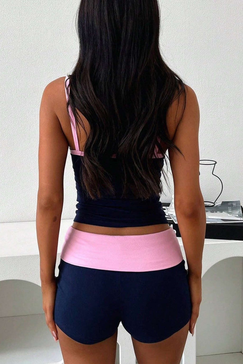 Athletic Color Block Cami Two Piece Set image 3