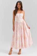 Sexy Floral Cami Bodycon Maxi Dress image 1