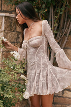 Lace Bell Sleeve Bandeau Sexy Mini Dress image 5