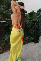 Sexy Lace-Up Backless Floral Dress image 4