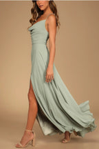 Sexy Halter Backless Maxi Formal Dress image 5