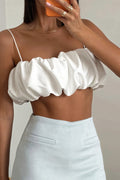Satin Cropped Sexy Hot Girl Cami Top image 1