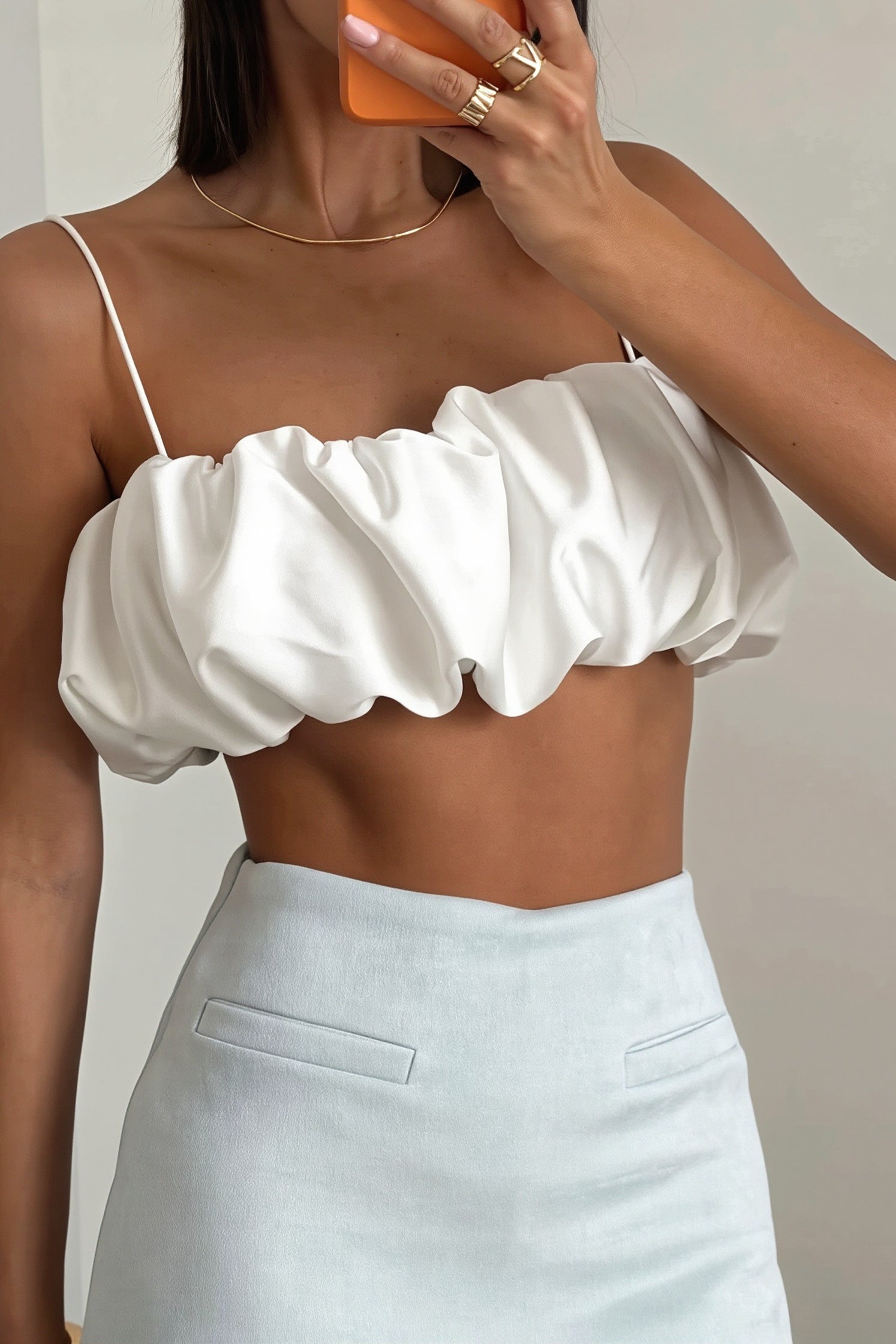 Satin Cropped Sexy Hot Girl Cami Top image 1