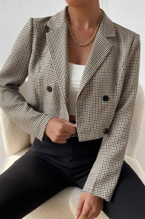 Houndstooth Cropped Blazer image 1
